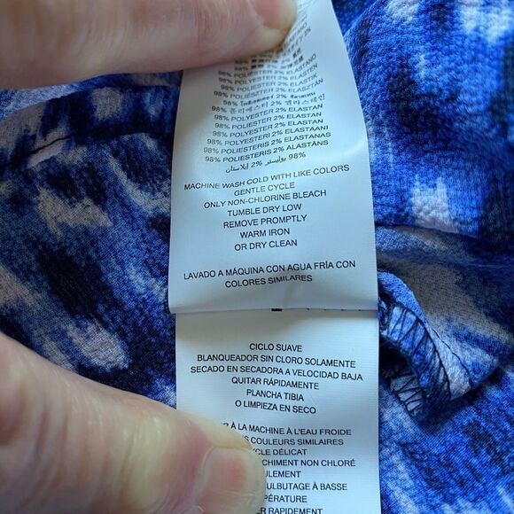 NWT Michael Michael Kors Abstract Blue Sleeveless Tunic Top | Size M | Chic - Picture 9 of 9